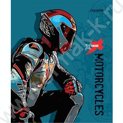 Тетрадь  96л клетка/спираль "Рисунок мотоциклиста" /софт-тач/ ассорти | Фото 3