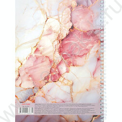 Тетрадь  96л А4 клетка/спираль "Бело-розовый мрамор" /твин-лак/ | Фото 3