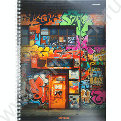 Тетрадь  96л А4 клетка/спираль "Дом в граффити" /твин-лак/ | Фото 1