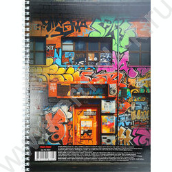 Тетрадь  96л А4 клетка/спираль "Дом в граффити" /твин-лак/ | Фото 3