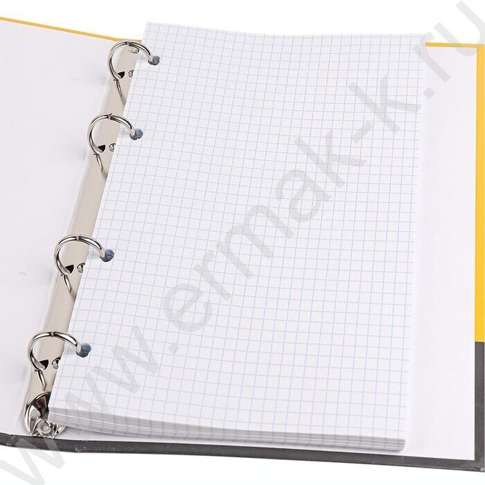 Тетрадь  80л клетка/кольца "Надпись на желто-сером" | Фото 2