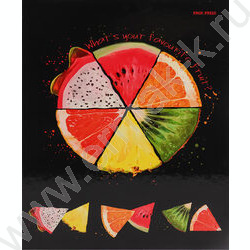 Тетрадь  80л клетка/кольца "Фруктовый коллаж" | Фото 1