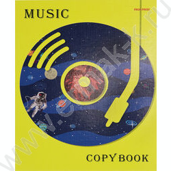 Тетрадь  80л клетка/кольца "Музыка космоса" /глянец/лен/ | Фото 1