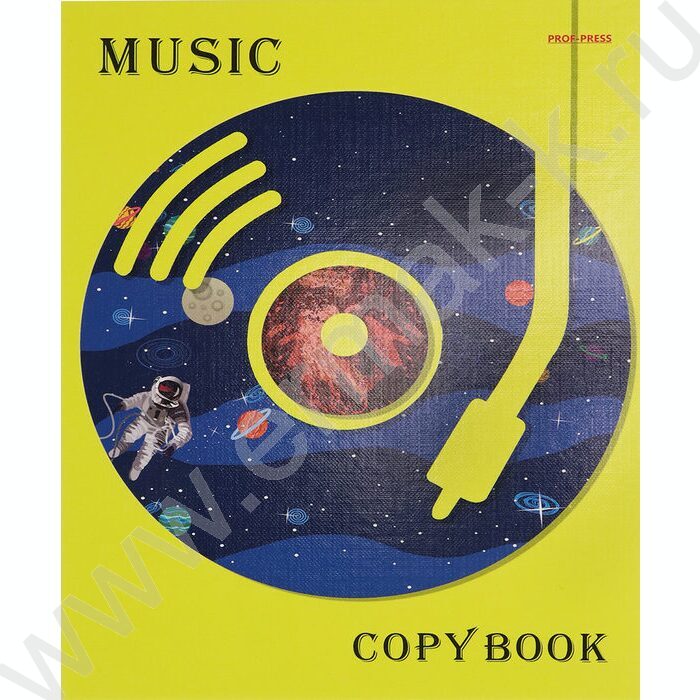 Тетрадь  80л клетка/кольца "Музыка космоса" /глянец/лен/ | Фото 1