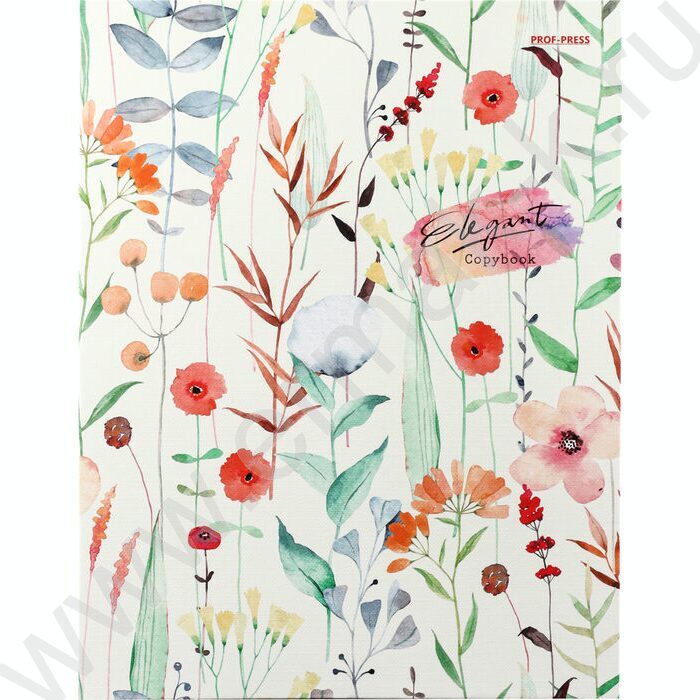 Тетрадь  80л клетка/кольца "Нежные цветы-10" /глянец/лен/ | Фото 1