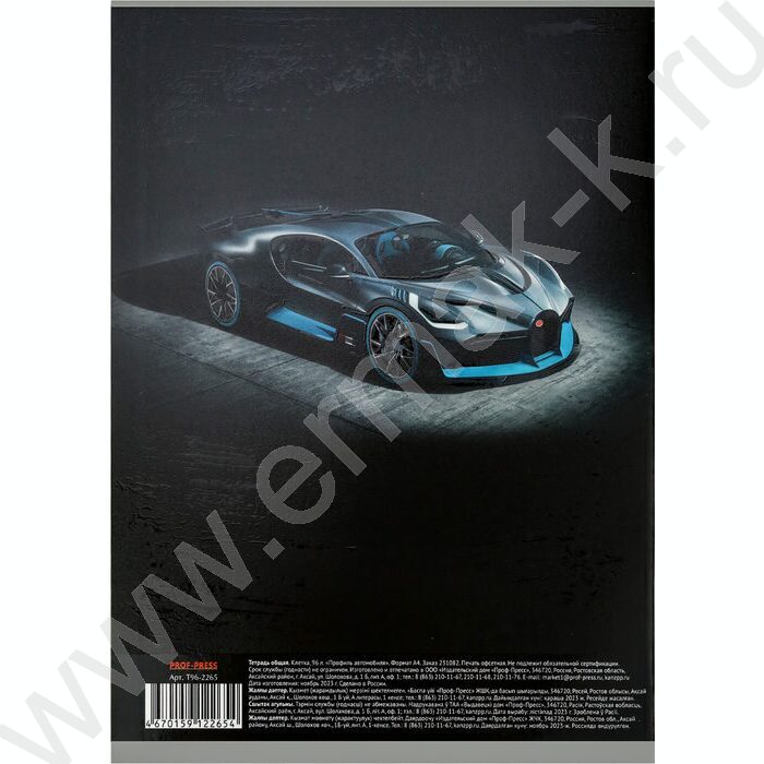 Тетрадь  96л А4 клетка "Профиль автомобиля" /твин-лак/ | Фото 3