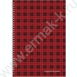 Тетрадь  96л А4 клетка/спираль "Шотландка" 3вида | Фото 2