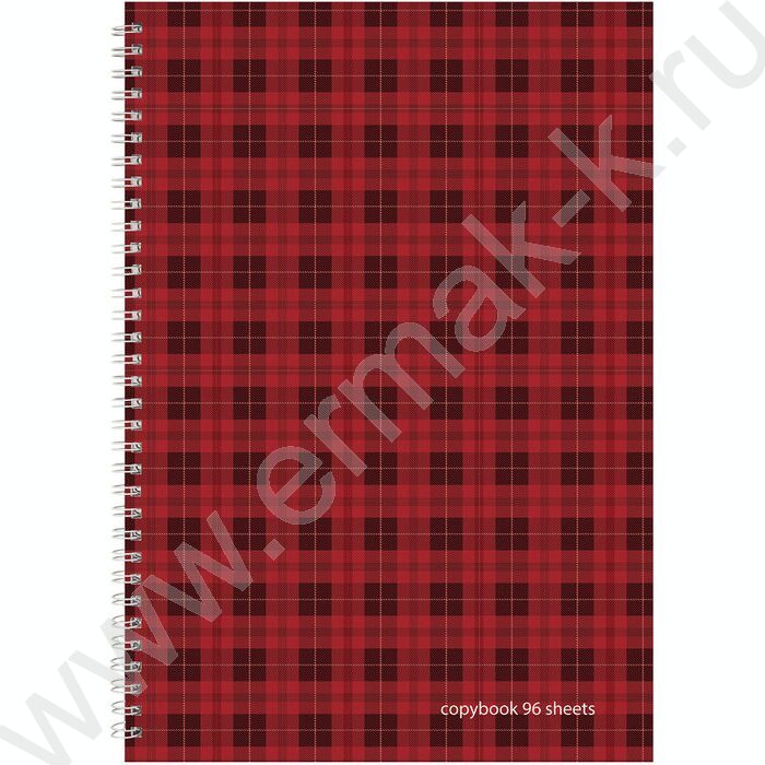 Тетрадь  96л А4 клетка/спираль "Шотландка" 3вида | Фото 2