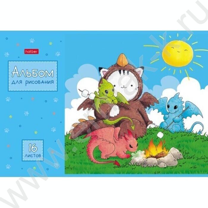 Альбом д/рисования 16л "Приключения кота Пирожка" 5видов | Фото 1