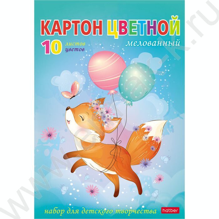 Картон цв. мелов. А5 10л/10цв Жила-была лисичка | Фото 1