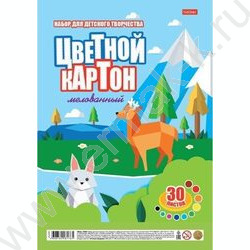 Картон цв. мелов. А4 30л/10цв На полянке | Фото 1