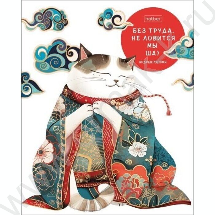 Тетрадь  48л клетка "Мудрые котики" 5видов | Фото 2