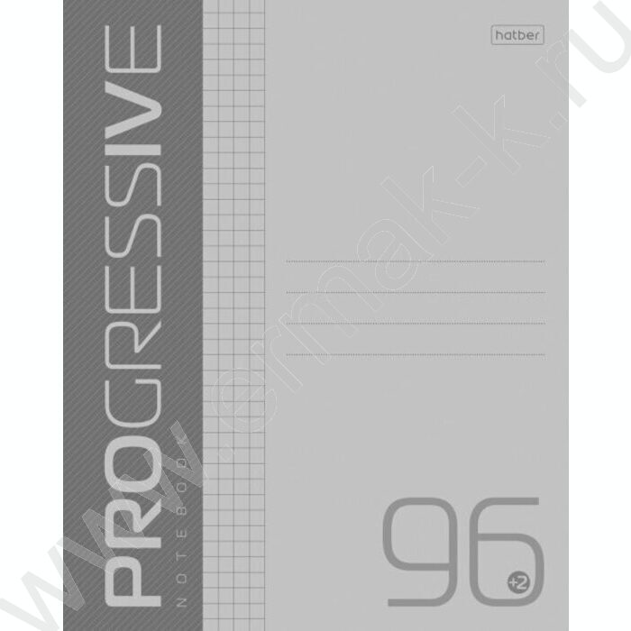 Тетрадь  96л А5 клетка/пластик обл./ "PROGRESSIVE  Серая" | Фото 1
