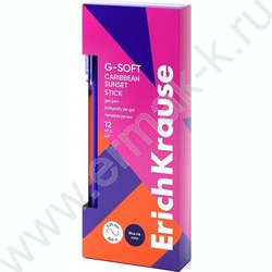 Ручка гелевая синяя 0,38мм  G-Soft Stick Caribbean Sunset /игла /ассорти | Фото 2