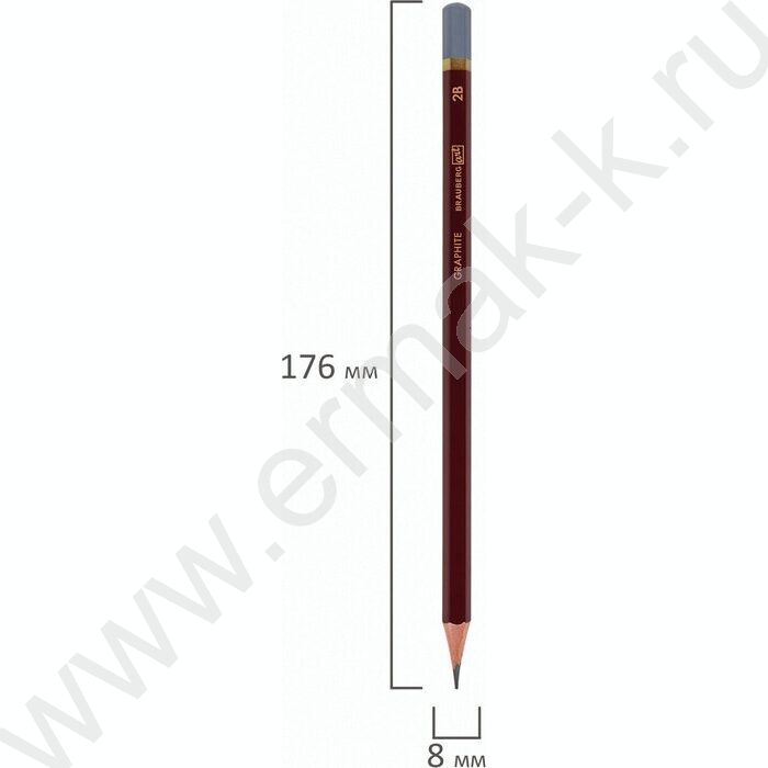 Карандаш ч/гр /набор 8шт/ BRAUBERG ART "PREMIERE"  ассорти  6Т(6Н) - 8М(8В),  /карт. кор. европо | Фото 5