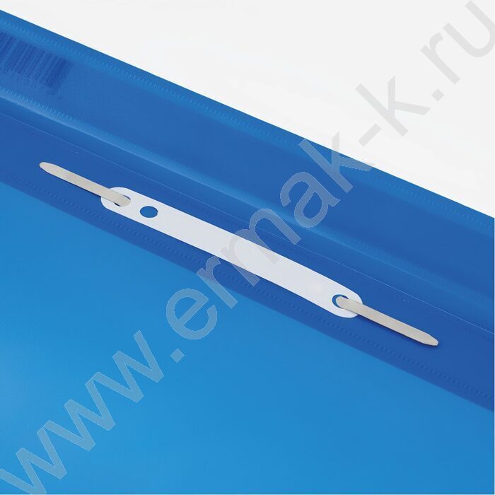 Папка-скоросшиватель, пластик. перф., А4, 160мкм /синий с прозр. верхом | Фото 3