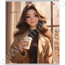 Тетрадь  96л клетка "Девушки с кофе" ассорти | Фото 2