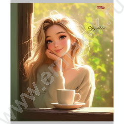 Тетрадь  96л клетка "Девушки с кофе" ассорти | Фото 3