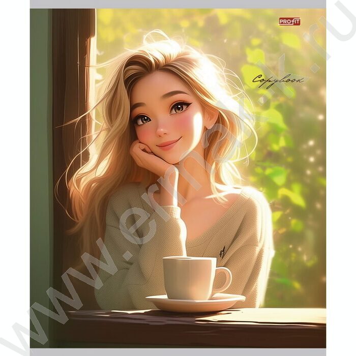 Тетрадь  96л клетка "Девушки с кофе" ассорти | Фото 3