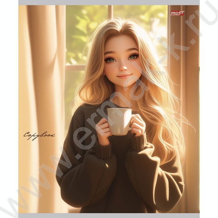 Тетрадь  96л клетка "Девушки с кофе" ассорти | Фото 4