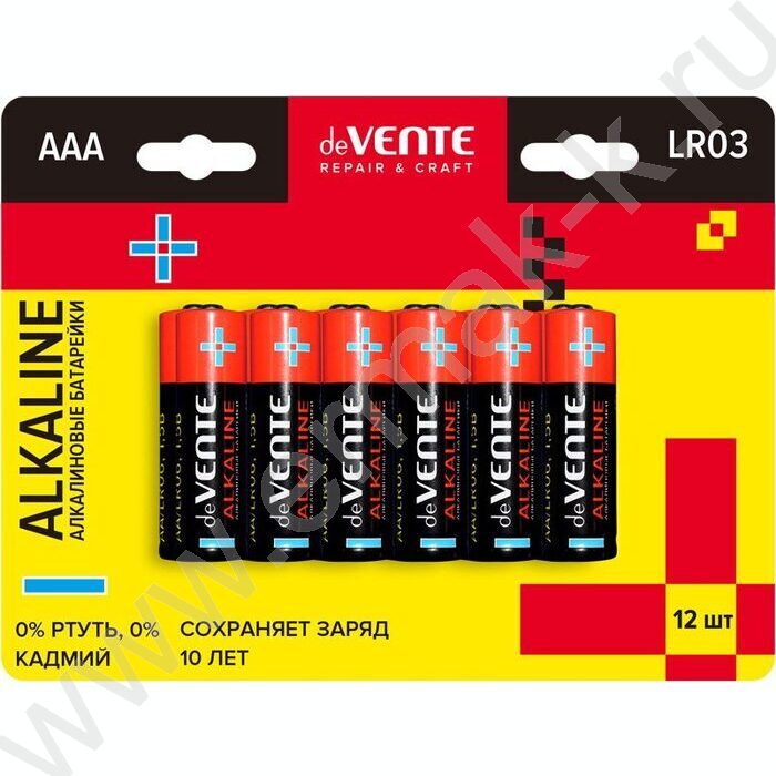 Батарейка "Alkaline" алкалиновая, AAA, LR03 /блистер 12шт/ | Фото 1