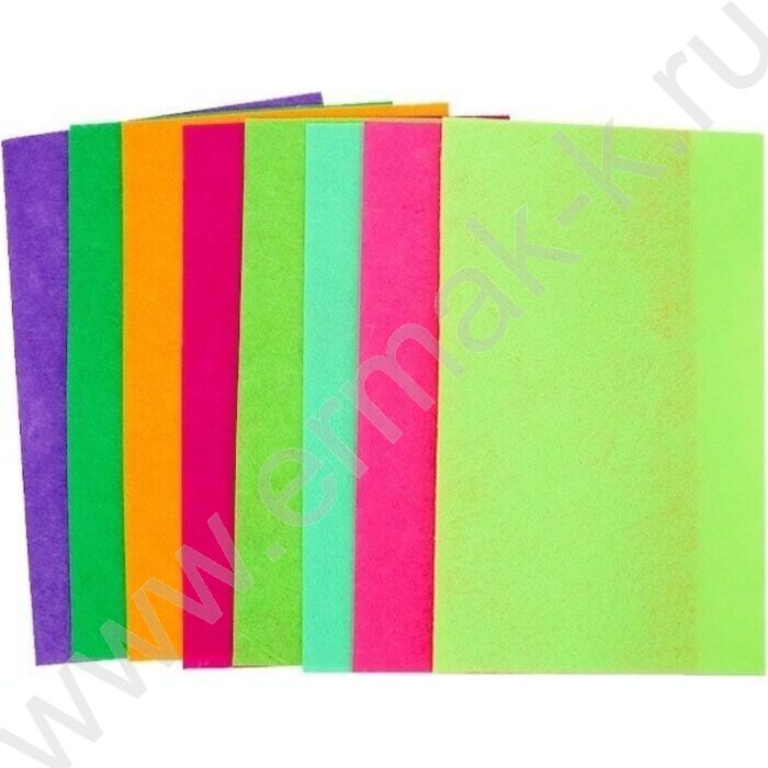 Набор фетр А4 1мм  8л/8цв ассорти | Фото 2