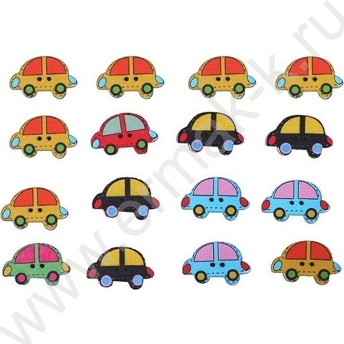 Пуговицы декоративные деревянные Car 18шт | Фото 1