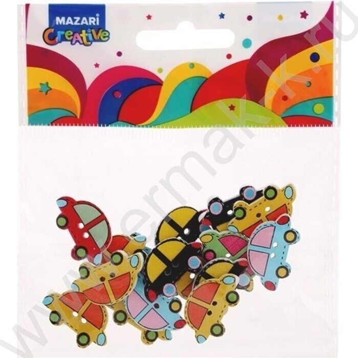 Пуговицы декоративные деревянные Car 18шт | Фото 2