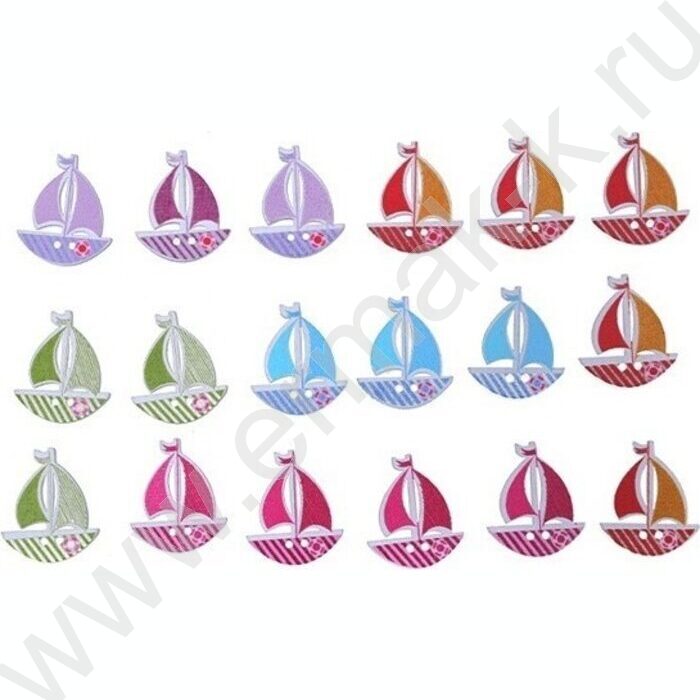 Пуговицы декоративные деревянные Ship 18шт | Фото 1