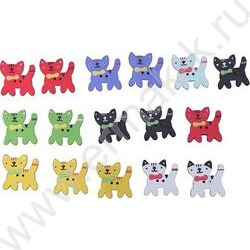 Пуговицы декоративные деревянные Cat 18шт | Фото 1