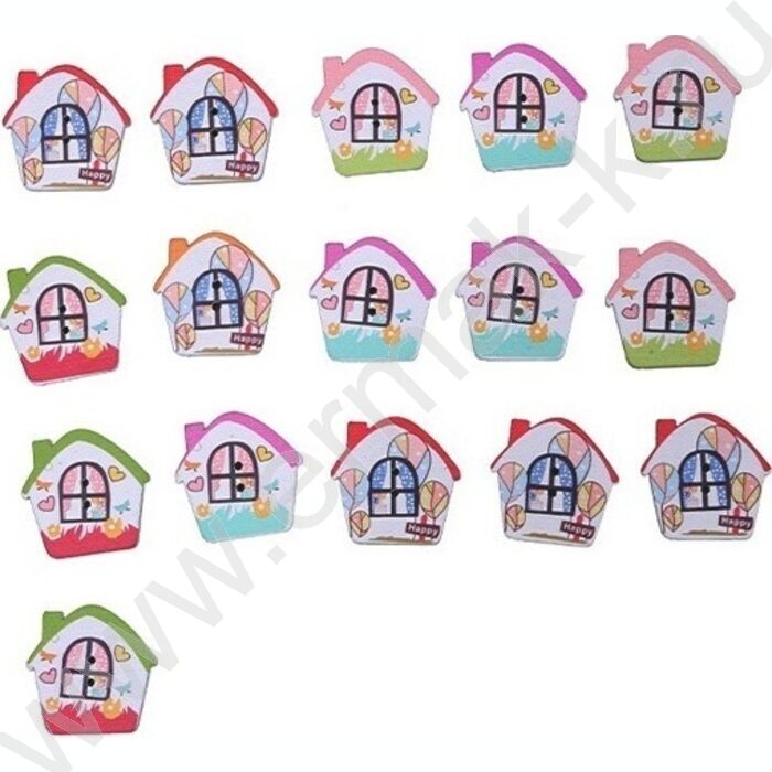 Пуговицы декоративные деревянные House 18шт | Фото 1