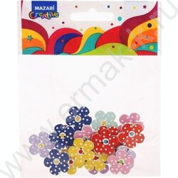 Пуговицы декоративные деревянные Flowers 18шт | Фото 2