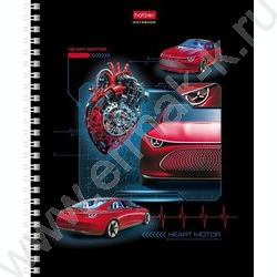 Тетрадь  80л клетка/спираль "Сердце мотора" /глянц. ламин./ 2вида | Фото 1