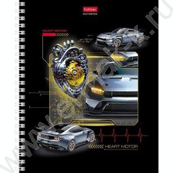 Тетрадь  96л клетка/спираль "Сердце мотора" /глянц. ламин./ 2вида | Фото 1