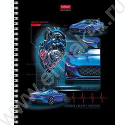 Тетрадь  96л клетка/спираль "Сердце мотора" /глянц. ламин./ 2вида | Фото 2