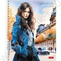 Тетрадь  96л клетка/спираль "Незнакомки" /ламинация Soft-touch/ 2вида | Фото 2