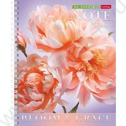 Тетрадь  96л клетка/спираль "Цветение и грация" /ламинация Soft-touch/ 2вида | Фото 1