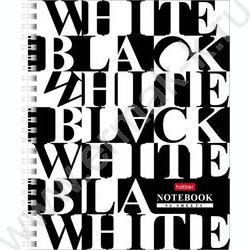 Тетрадь  96л клетка/спираль "Черное и белое" 2вида | Фото 1