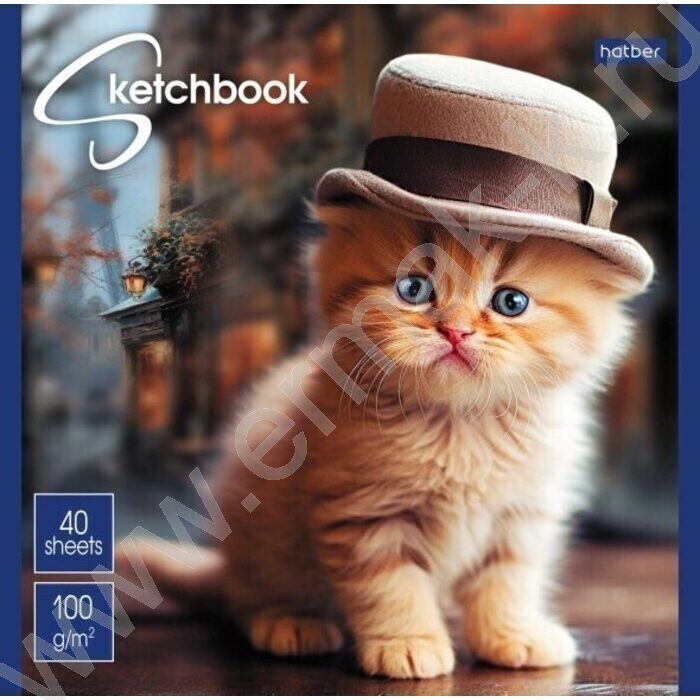 Скетчбук  40л А5 "Котики-артисты" без линовки 100г/кв.м | Фото 2
