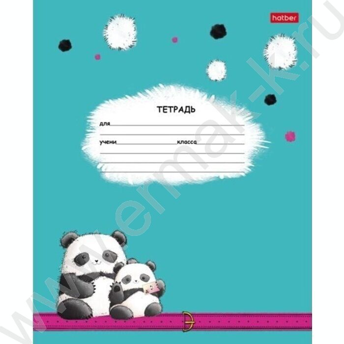 Тетрадь  12л клетка "Плюшевые панды" 5видов | Фото 1