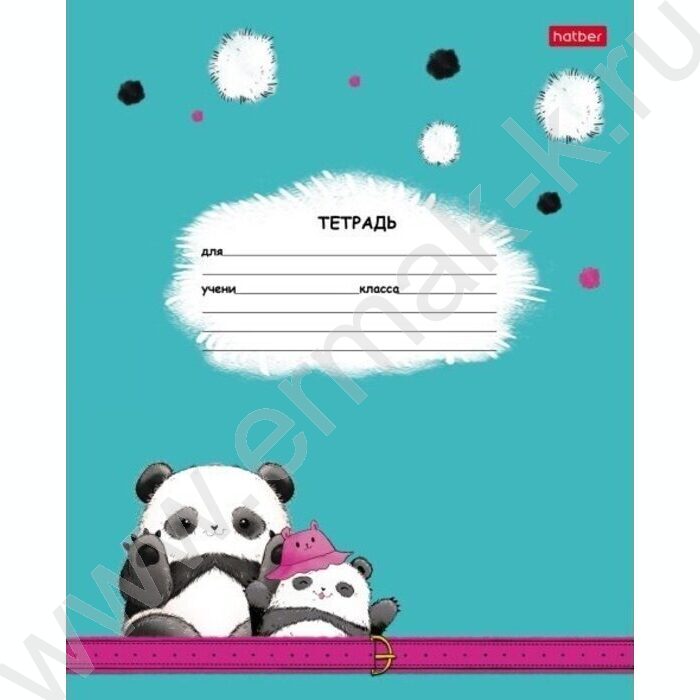 Тетрадь  12л клетка "Плюшевые панды" 5видов | Фото 3