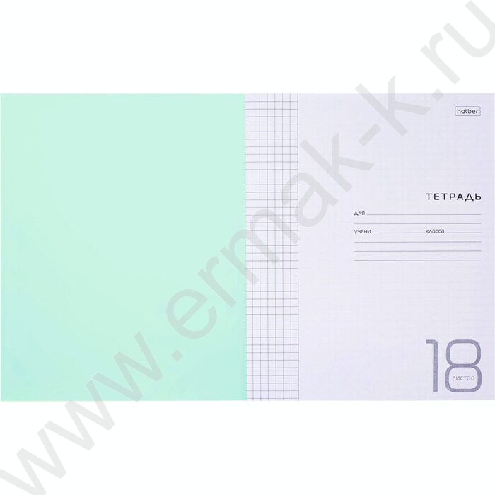 Тетрадь  18л клетка с пластиковой обложкой "Голубая" | Фото 2