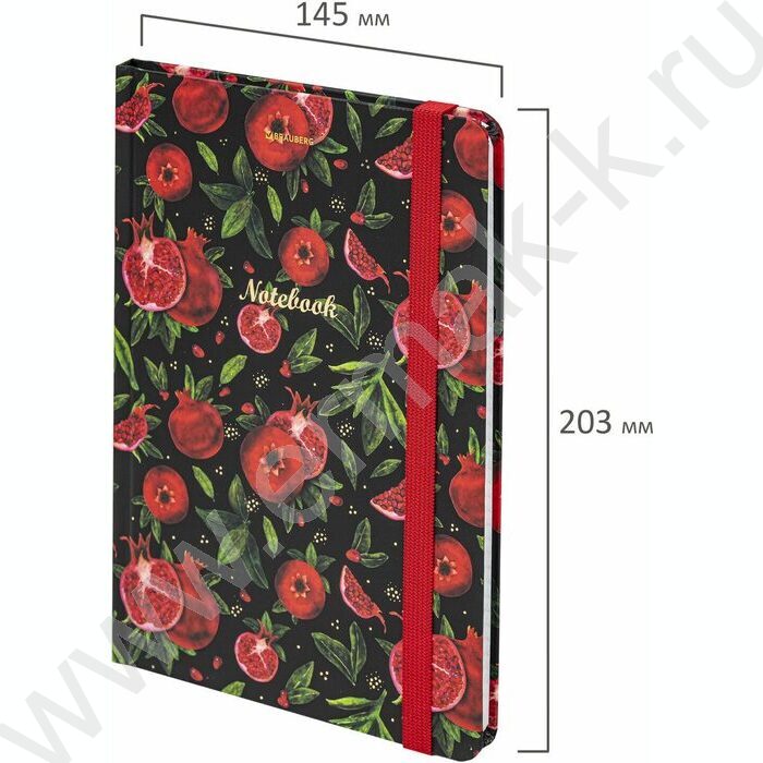 Бизнес-блокнот  96л А5 "Гранаты" /тв.обл. клетка, резинка, обложка с фольгой | Фото 6
