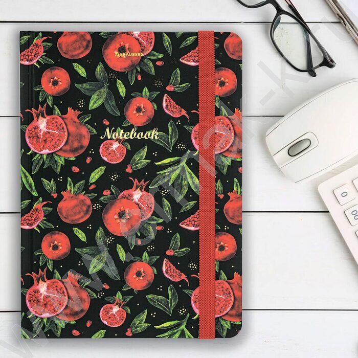 Бизнес-блокнот  96л А5 "Гранаты" /тв.обл. клетка, резинка, обложка с фольгой | Фото 7