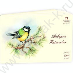 Планшет д/акварели 150*250 15л 300г/м2 "Синичка" 100% хлопок,сл. кость | Фото 1