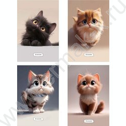 Блокнот  40л А6 спираль "Маленький пушистый кот" ассорти | Фото 1