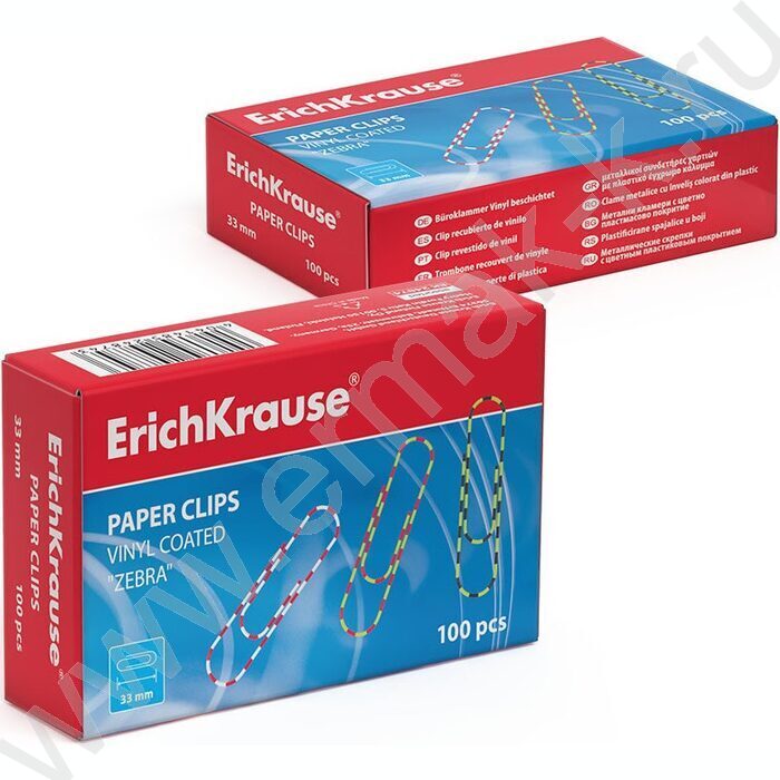 Скрепки 33мм /100шт Зебра ассорти | Фото 3