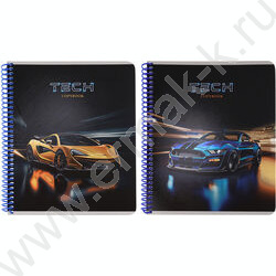 Тетрадь  96л клетка/спираль "Автомобильная тематика-1" /твин лак, хол. фольга/ ассорти | Фото 1