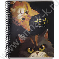 Тетрадь  96л клетка/спираль "Котики-1" /твин лак, хол. фольга/ ассорти | Фото 3