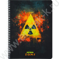 Тетрадь  96л А4 клетка/спираль "Опасная зона-1" /софт-тач/ ассорти | Фото 1